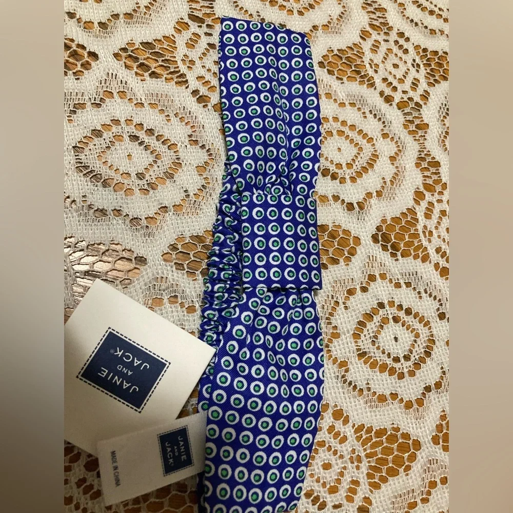 Janie And Jack Blue Poka Dot Knot Baby Girl Head Band One Size